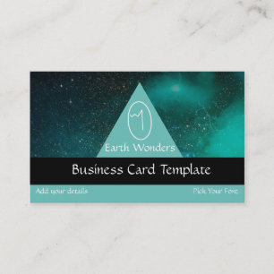 Teal Cosmic Egg Symbol Logo Business Card