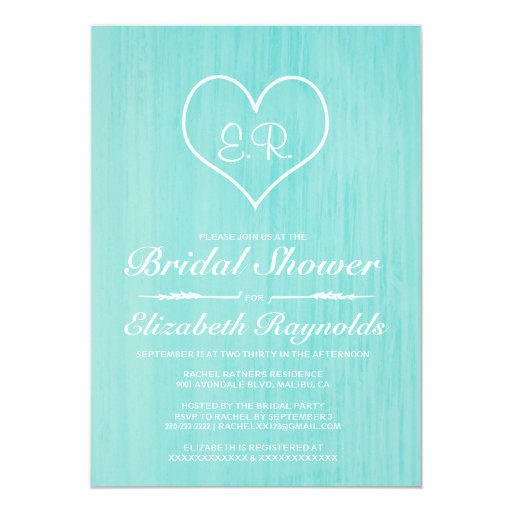 Bridal Shower Invitations Teal 6