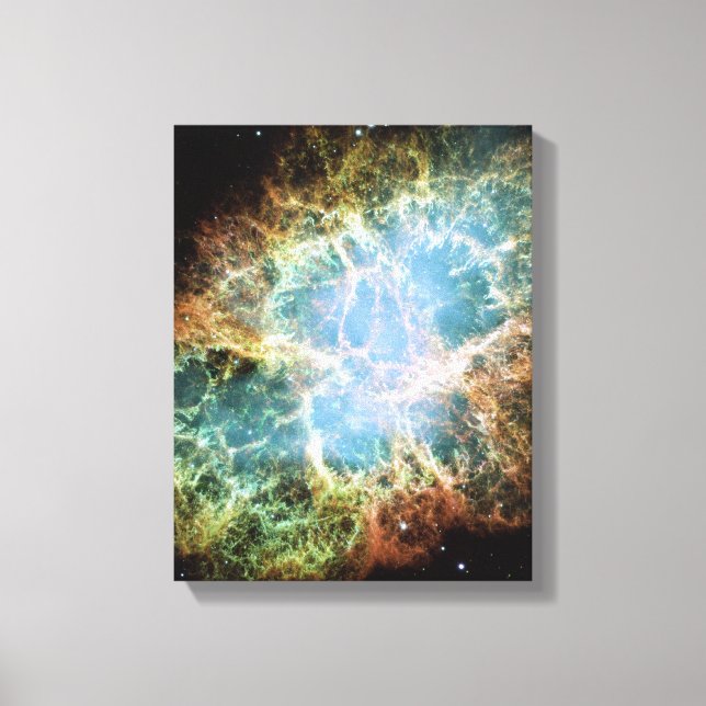 Teal Crab Nebula Canvas Print (Front)
