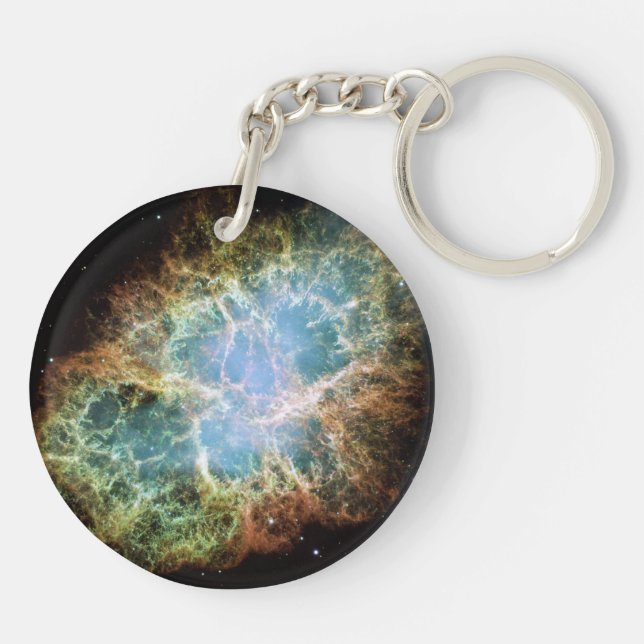 Teal Crab Nebula Keychain (Back)