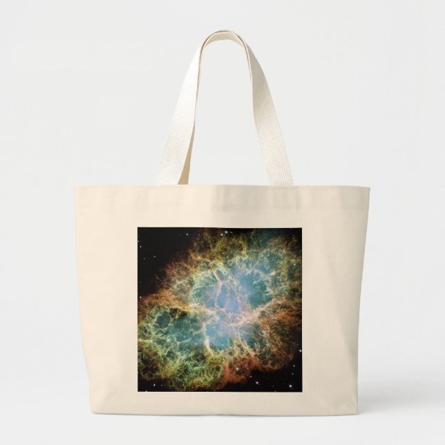 Teal Crab Nebula Large Tote Bag (Front)