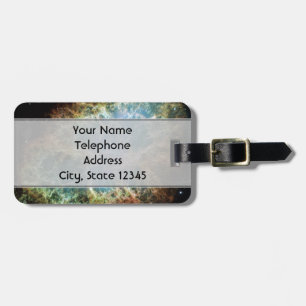 Teal Crab Nebula Luggage Tag