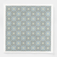 Teal, Cream, & Brown Diamonds Checkerboard Pattern