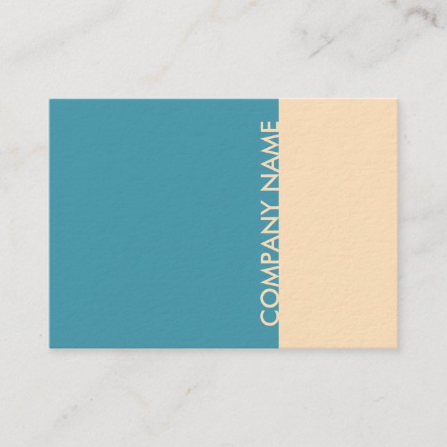 Teal Cream Modern Business Card (Front)