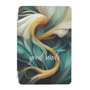 Teal & Cream Swirls Abstract, Good Reads iPad Mini Cover