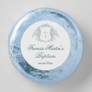 teal crest Baptism Dipped Oreo Cookie Favors