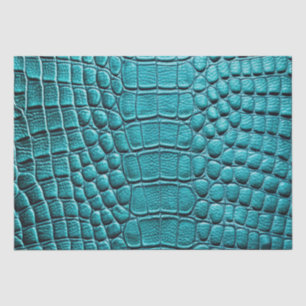 Teal Crocodile Alligator Skin Faux Leather Print Tissue Paper