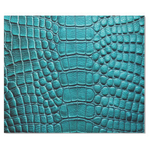 Teal Crocodile Alligator Skin Faux Leather Print Wrapping Paper