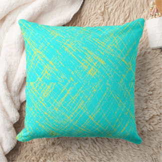 Teal Cross Thatch  Throw Pillow