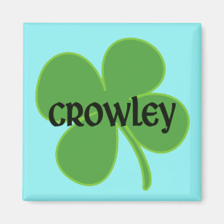 Teal Crowley Magnet with Shamrock
