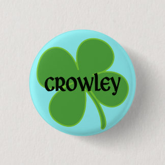 Teal Crowley Pin with Shamrock