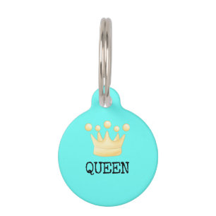 Teal Crown Princess Queen Pet ID Tag