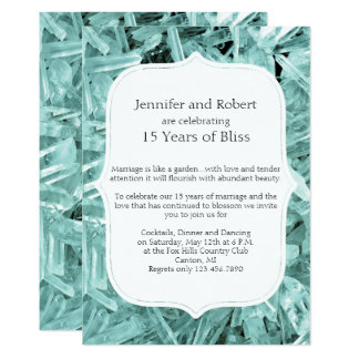 Teal Crystal 15th Anniversary Invitation