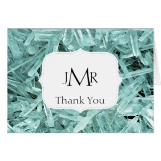 Teal Crystal 15th Anniversary Thank You Card