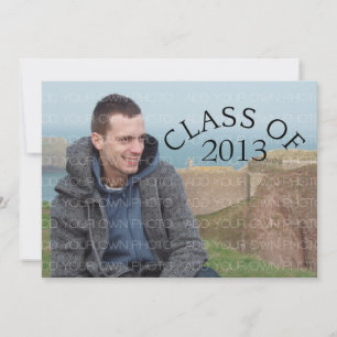 Teal Curved Typography Graduation Invite