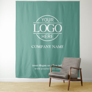 Teal Custom Business Logo Trade Show Backdrop