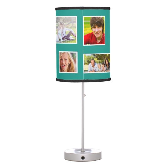 Teal Custom Family Photo Lamp (Back)