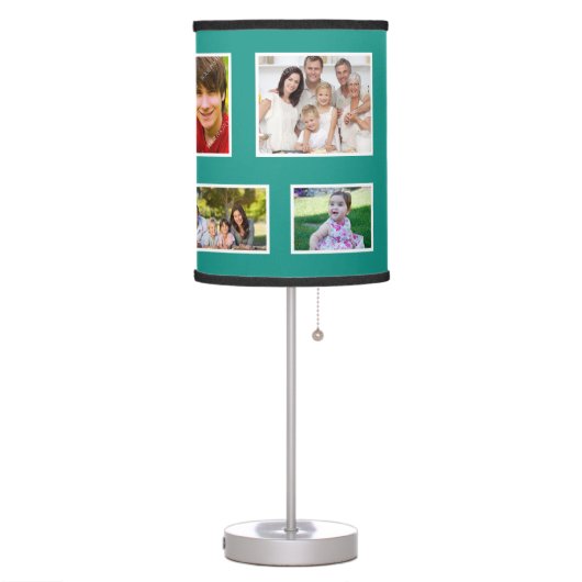 Teal Custom Family Photo Lamp (Left)