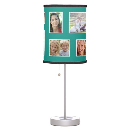 Teal Custom Family Photo Lamp (Right)