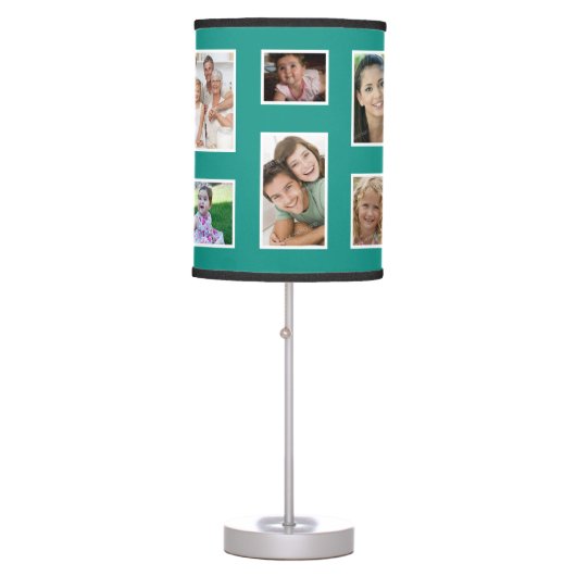 Teal Custom Family Photo Lamp (Front)