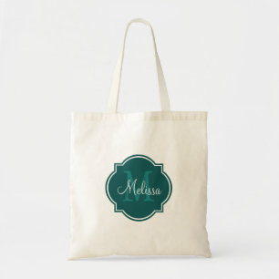 Teal Custom Personalized Monogram Tote Bags
