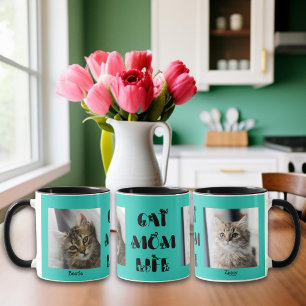 Teal Custom Photo Cat Mom Life Mother's Day  Mug