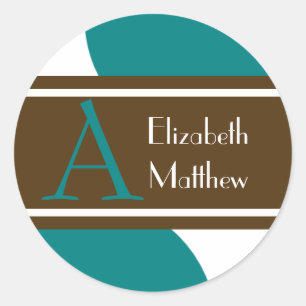 Teal Customize Last and First Name Sticker