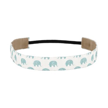 Teal Cute Elephant Pattern Athletic Headband by cuteoverload at Zazzle