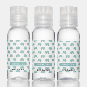 Teal Cute Elephant Pattern Hand Sanitizer