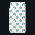Teal Cute Elephant Pattern Wallet Case For iPhone SE/5/5s<br><div class="desc">Seamless background with cute little elephants. EPS 10 vector pattern. © and ® Bigstock® - All Rights Reserved.</div>