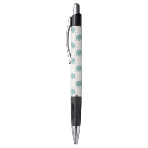 Teal Cute Elephant Pattern Pen