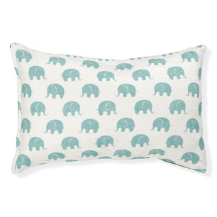 Teal Cute Elephant Pattern Pet Bed