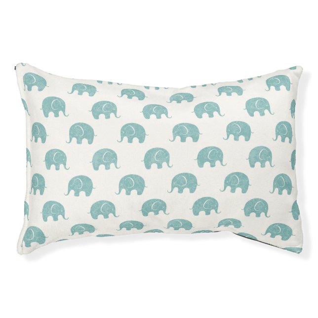 Teal Cute Elephant Pattern Pet Bed (Front)