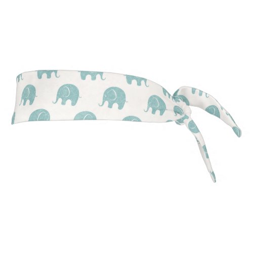 Teal Cute Elephant Pattern Tie Headband