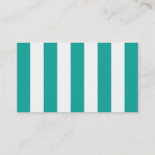Teal Cute Nautical Anchor and Stripes Business Card (Back)
