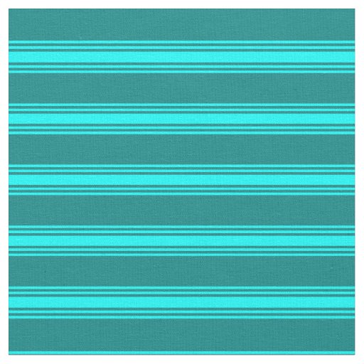 Teal & Cyan Colored Lines Pattern Fabric