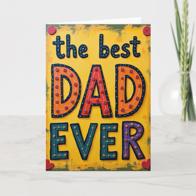 Teal Dad Ever Best Day Card (Front)