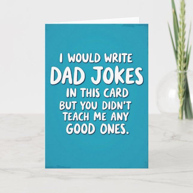 Teal Dad Jokes Message Card (Front)