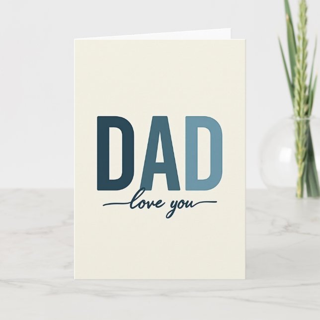 Teal Dad Love You Card (Front)