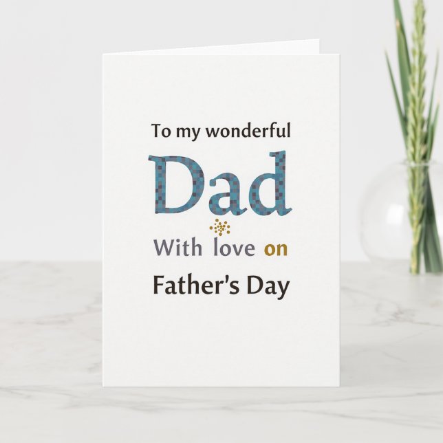 Teal Dad Sweet Fathers Day Card (Front)