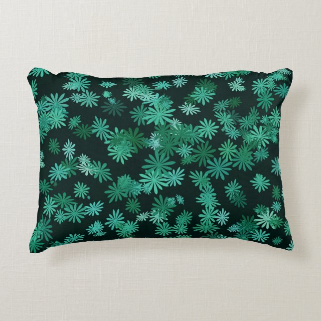 Teal Daisies Accent Pillow (Front)