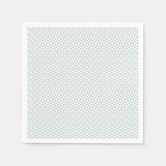 Teal Daisies Outline Napkins (Front)