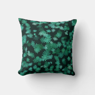 Teal Daisies Throw Pillow