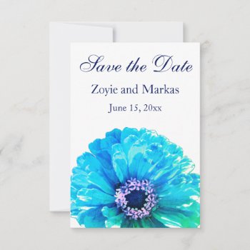 Teal Daisy  - Save The Date by Omtastic at Zazzle
