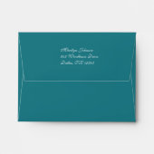 Teal Damask A2 Envelope for Reply Card (Back (Top Flap))