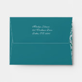 Teal Damask A2 Envelope for Reply Card & Note Card (Back (Top Flap))