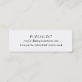 Teal Damask Beauty Micro Mini Business Cards (Back)