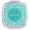 Teal Damask Monogram Compact Mirror Bendel Designs