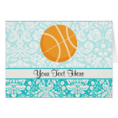 Teal Damask Patten Basketball (Front Horizontal)
