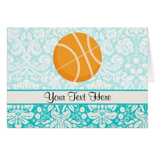 Teal Damask Patten Basketball (Front Horizontal)